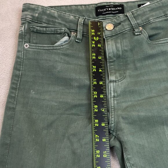 Lucky Brand Womens Jeans Size 4/56 Ava Skinny Ankle Frayed Hem Green Casual - Picture 7 of 16
